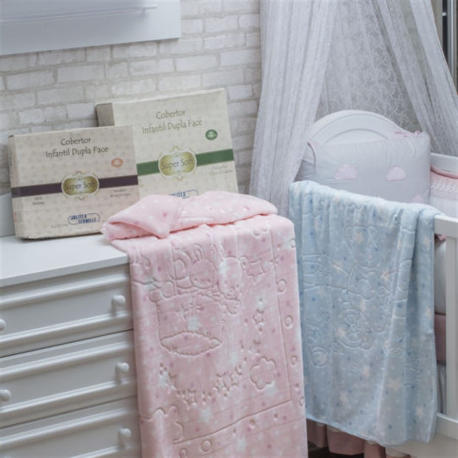 Cobertor Infantil Super Soft 110 x 140cm Rosa Jolitex